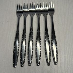 Northland Oneida Stainless Steel Love Story set‎ 6 Cocktail Seafood Forks Japan